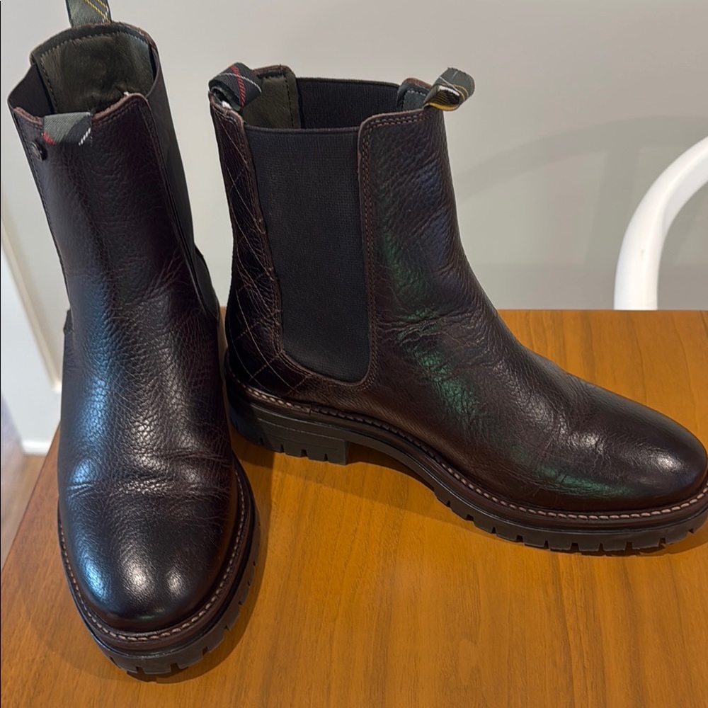 Barbour Dark Brown Leather Ankle Boots